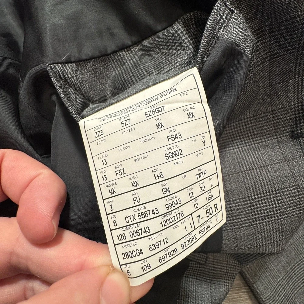 Z Zegna Blazer Mens 40R Gray 100% Wool Glen Plaid Sport Coat Drop‎ 7 Two Button